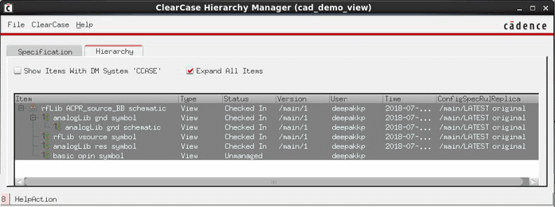 A list of cellviews that result from the specifications in the previous image.