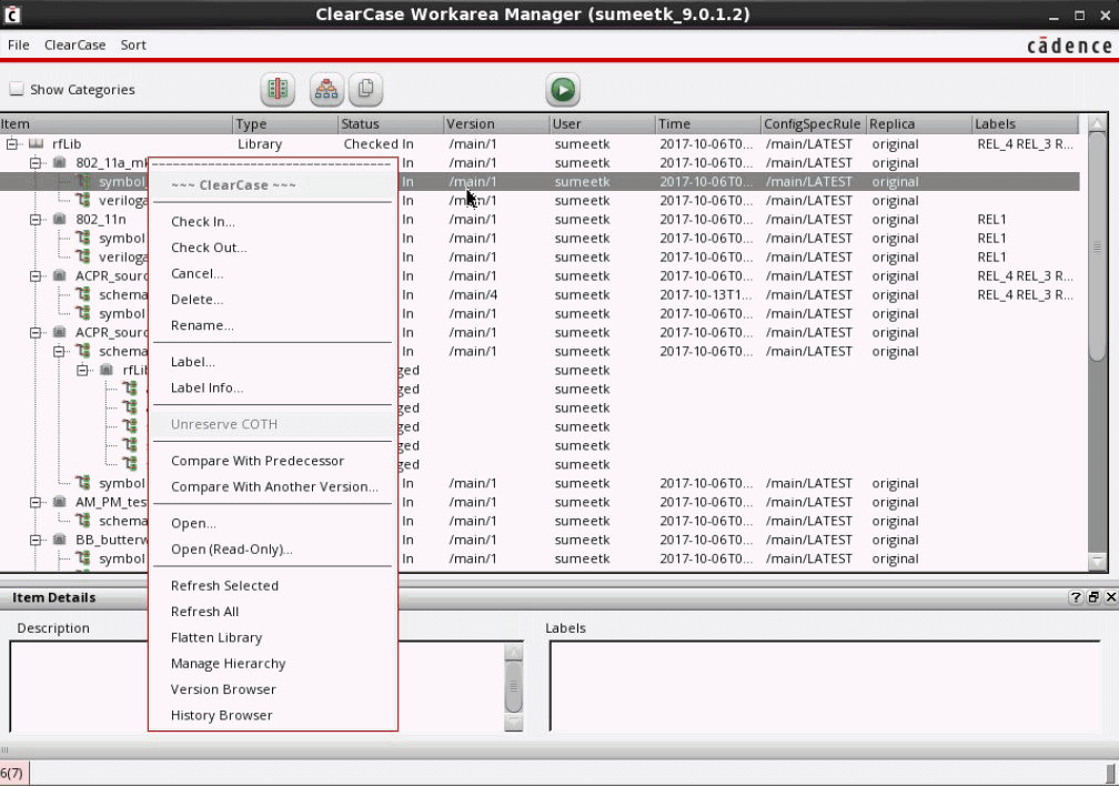 ClearCase Work Area Manager