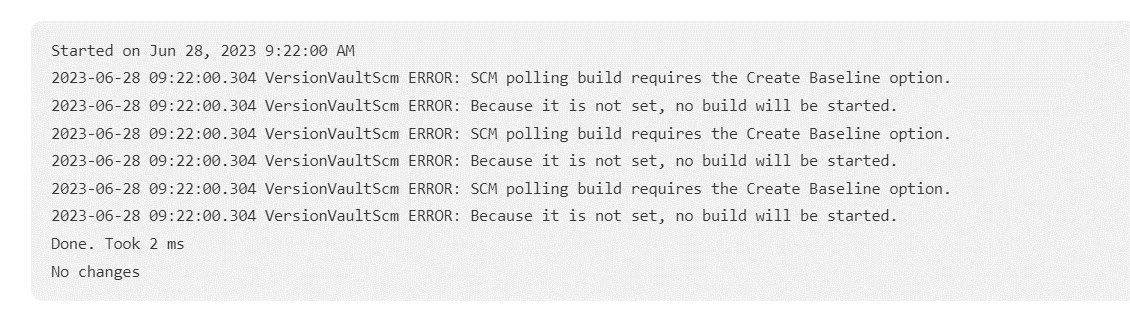 DevOps Code ClearCase polling log