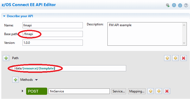 Specifying a base path and API path