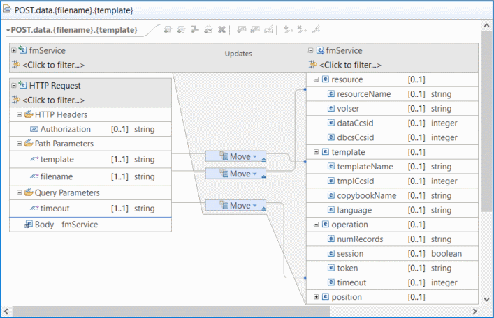 Generic request example: mapping data from API call to the request schema