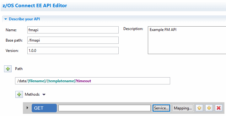 Defining a URL in the API editor using path parameters and query strings