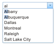Dojo Combo box widget with filtered list of cities