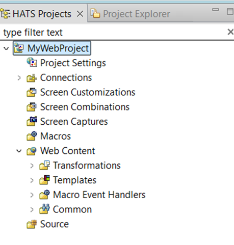 HATS Web project view
