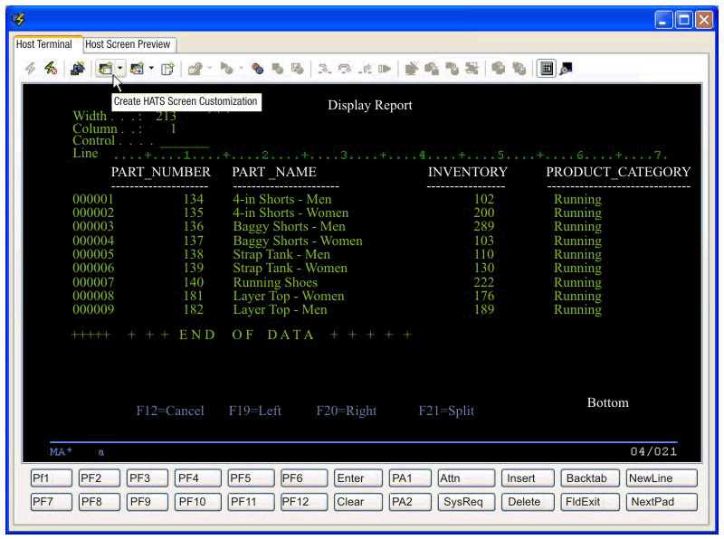 Host screen to render using the TabContainer Dojo widget