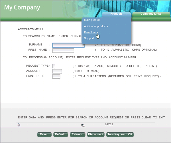 HATS-supplied Web application finance template