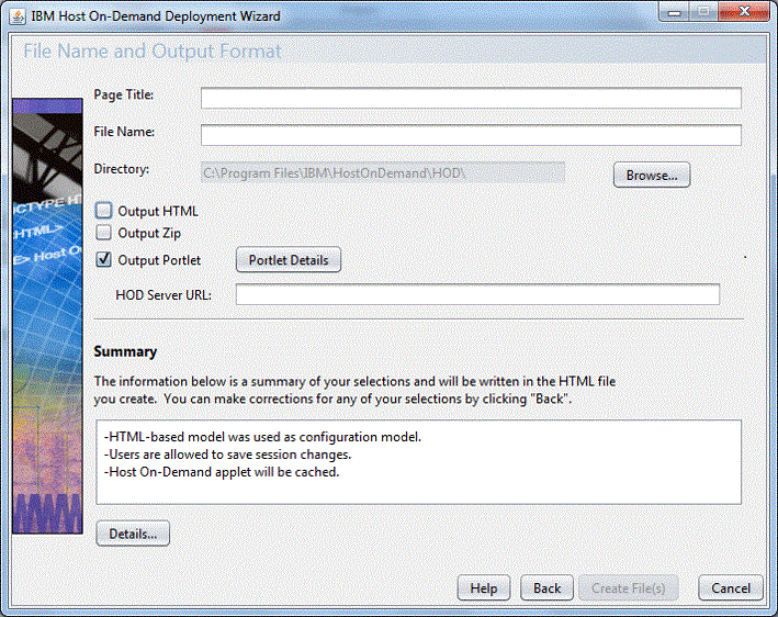 File Name and Output Format