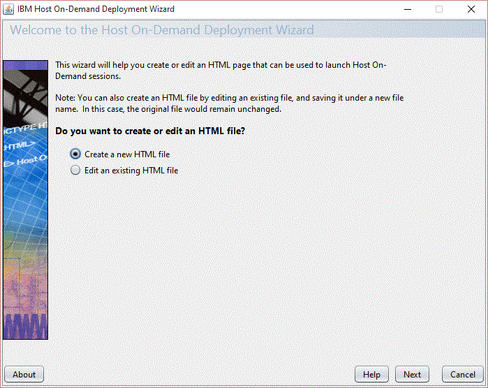 Welcome to the Deployment Wizard window
