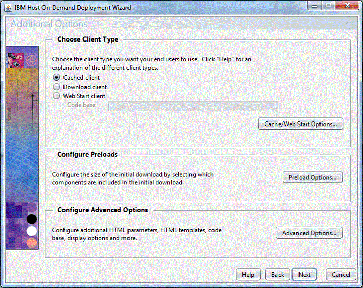 Additional Options window