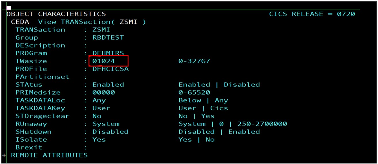ZSMI Transaction definition