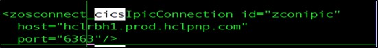 SERVER.XML at the host side configured liberty server