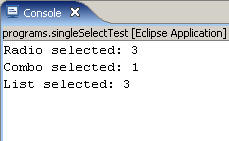 The event handler messages printed to the Console view