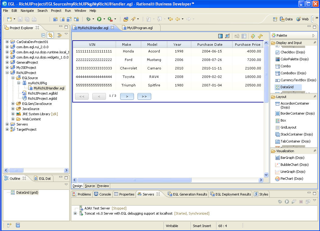EGL Rich UI editor