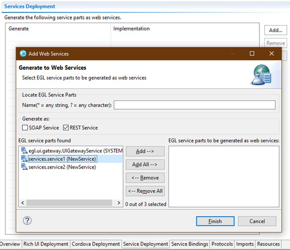 Adding a REST service deployment