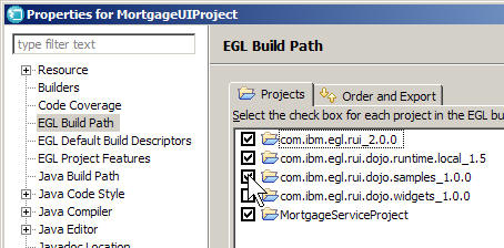 Four of the five projects are selected.