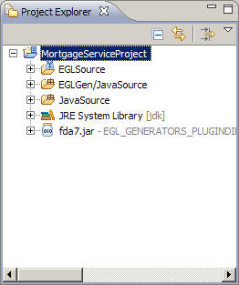 The Project Explorer view shows the new project and folders.