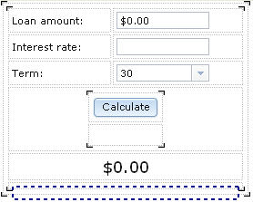 The complete interface includes three input fields, the Calculate button, and the Payment field.