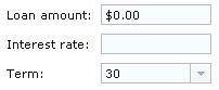 The fields are displayed, and the combo box has the initialization value.