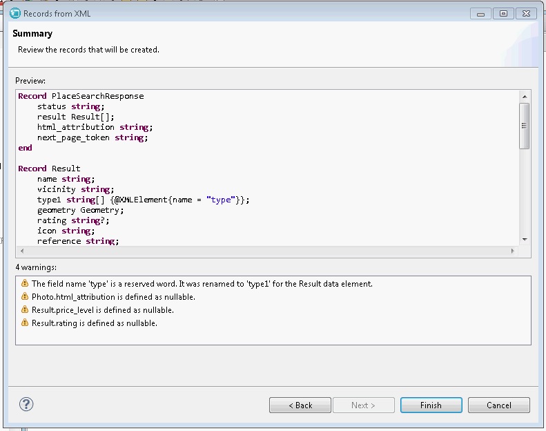 The code is shown in a Preview window.