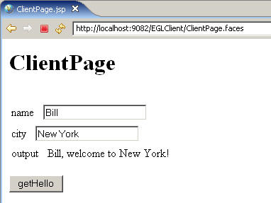 The finished client page