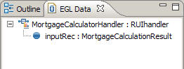 The EGL Date view shows the inputRec variable.