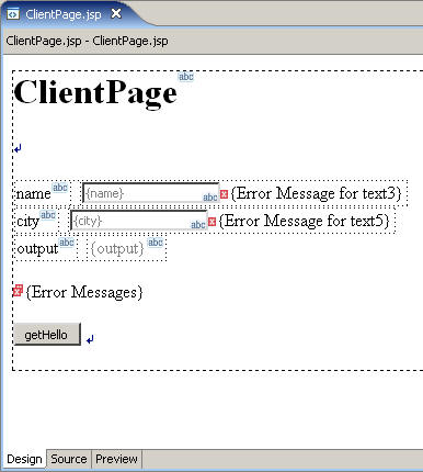 Appearance of the client web page