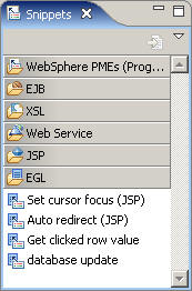 Picture of the Snippets view