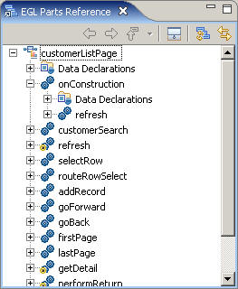 Picture of the EGL Parts Reference view