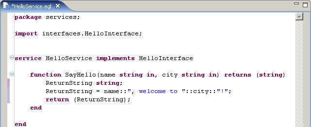 The EGL service code