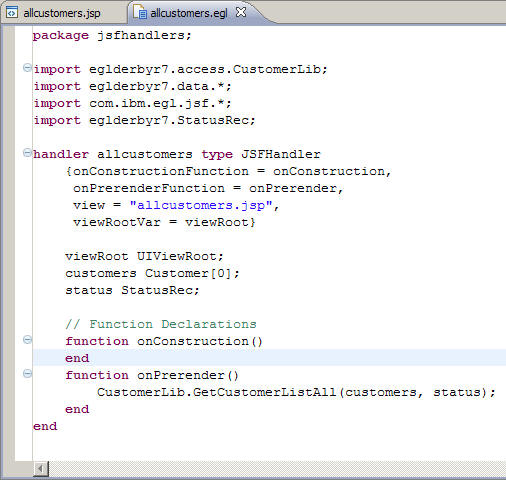Code for the allcustomers.egl file