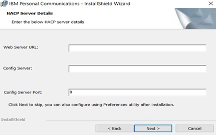 HACP Server Details