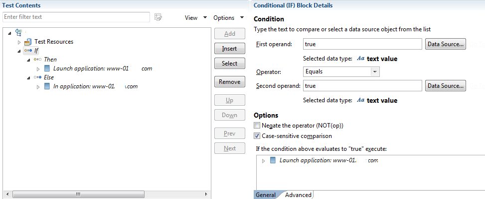 Test script with If-Else block