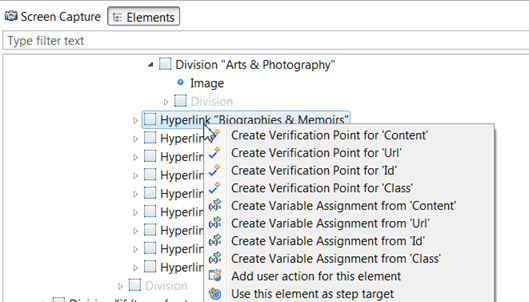 Modifying the property generated for the object captured during recording with a candidate property from the SmartShot context menu