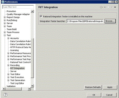 Use the browse button to select Integration Tester execution file