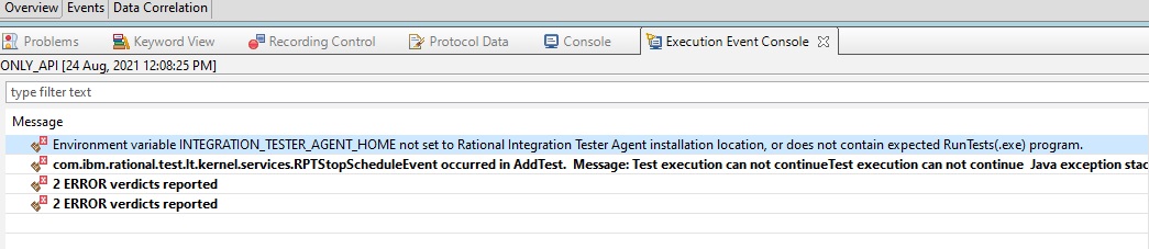 Error message when the environment variable is not set