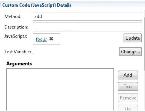 JavaScript Custom code details