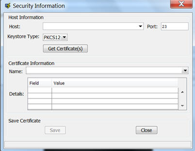 Security Information window