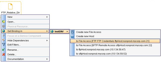 Image showing the file binding options screen.
