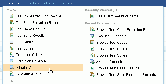 Adapter console menu