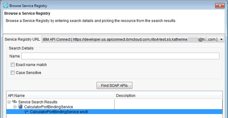 Selecting a WSDL document