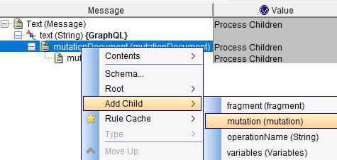 Image of the Add Child mutation option.