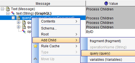 Image of the Add Child mutation option.