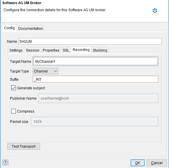 Software AG Universal Messaging Broker transport configuration