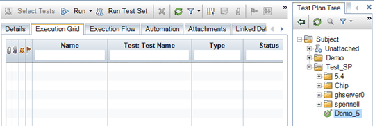 Execution Grid tab