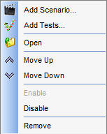 The context menu is displayed when you right-click an item in the suite.