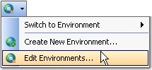image of the menu option to edit an environment.