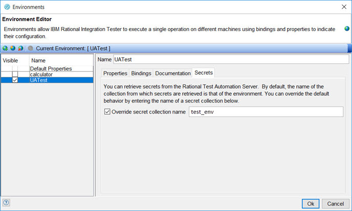 image of the environments editor window.