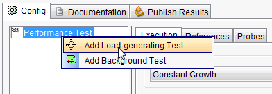 Add Load Generating Test menu