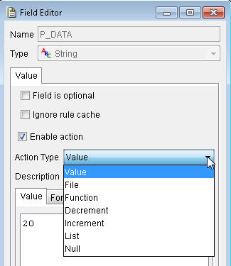 Stored Procedure Value tab