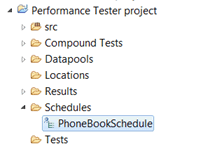 Performance project displayed in the Test Navigator